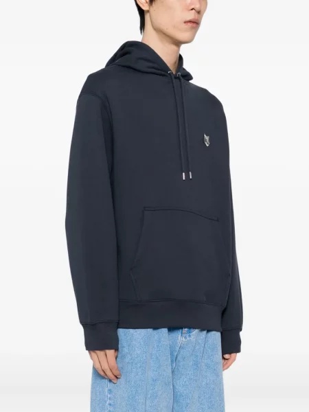 Hanorac cu glugă Maison Kitsune cu broderie albastru