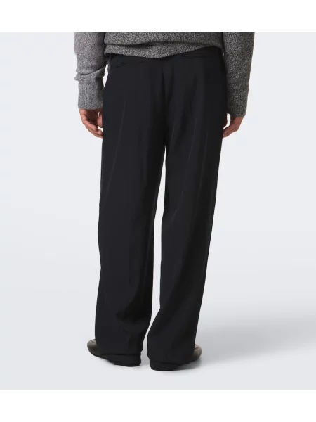 Pantaloni Jacquemus de lână albastru