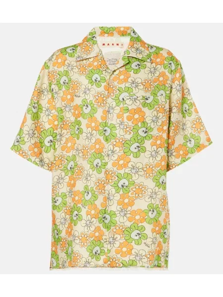 Cămașă Marni de in cu model floral