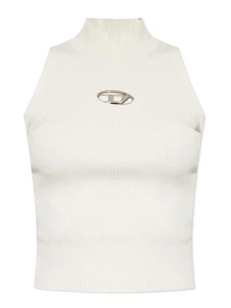 Top Diesel cu guler înalt alb