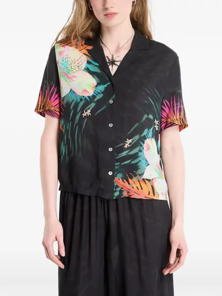 Cămașă Desigual cu model floral cu imagine negru