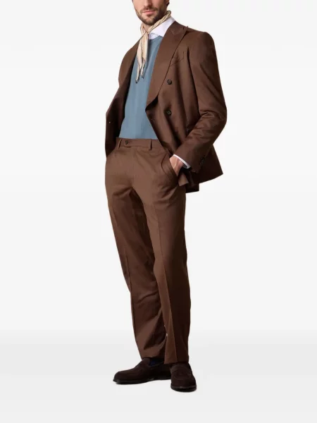 Pantaloni Brooks Brothers de lână maro