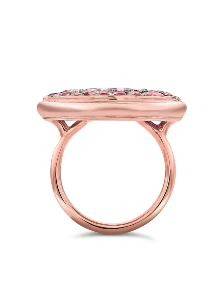 Retro růžové zlato diamant prsten Pragnell Vintage růžový