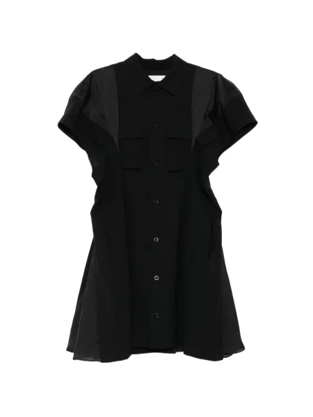 Rochie mini Sacai de lână de costum negru