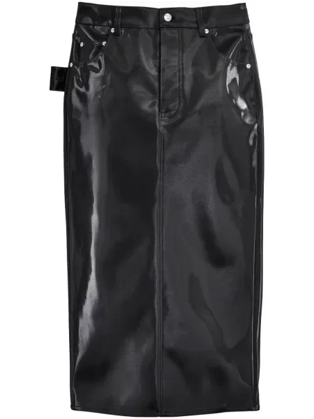 Spódnica midi Marc Jacobs do kolan odblaskowa czarna