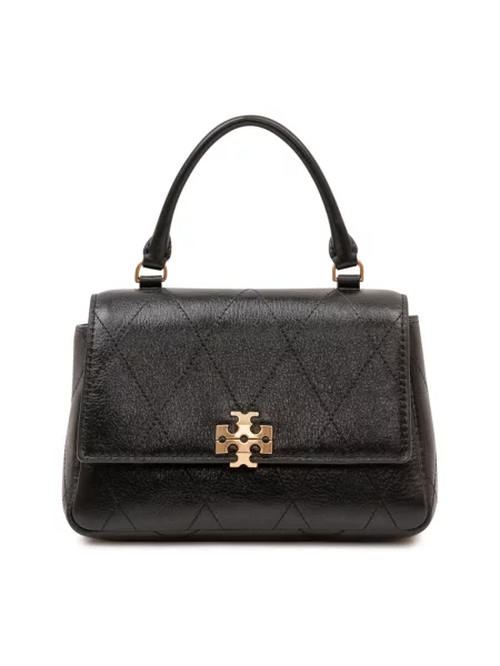 Top Tory Burch skórzany pikowany czarny