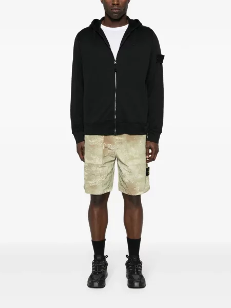 Raštuotos šortai Stone Island su abstrakčiu raštu žalia