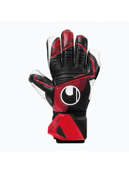 Uhlsport Powerline Supersoft вратарски ръкавици черни/червени/бели бяло