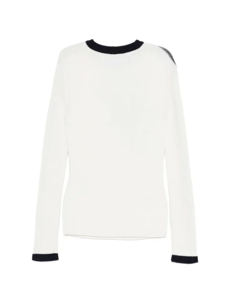 Pulover Iceberg cu broderie cu model floral alb