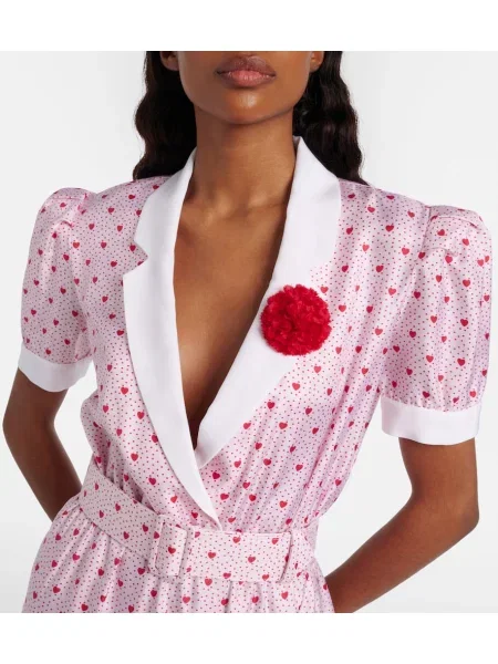 Rochie Rodarte de mătase cu imagine roz