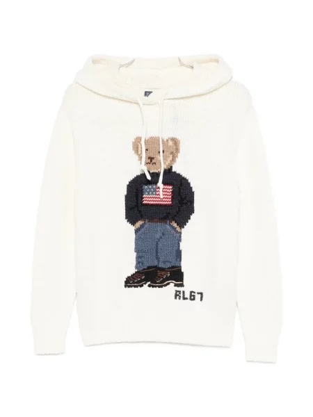 Džemper Polo Ralph Lauren s kapuljačom bijela