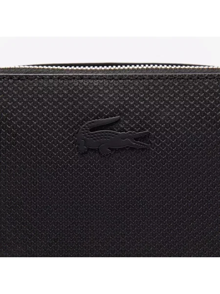 Кожаная сумка через плечо Lacoste черная