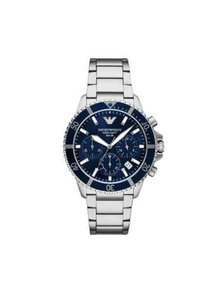 Emporio Armani Analogové hodinky marine / stříbrná modrá