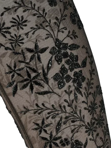 Květinové kozačky Aquazzura s korálky bílé