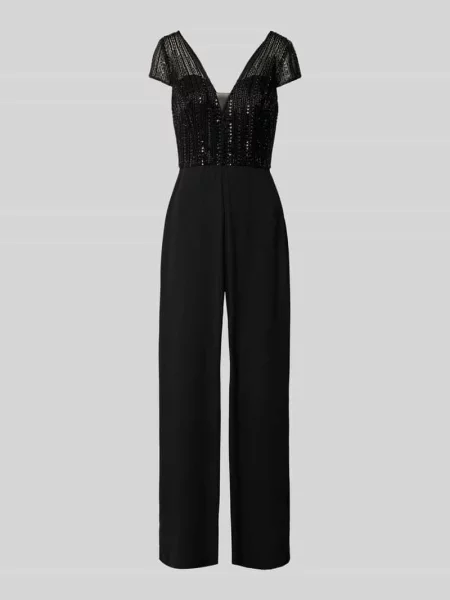Kombinezon z ozdobnym kamieniem Hey Kyla czarny