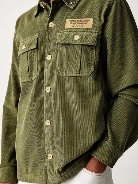 Aeronautica Militare férfi kordbársony ing zöld