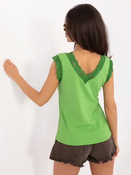 Top Italy Moda din dantelă verde