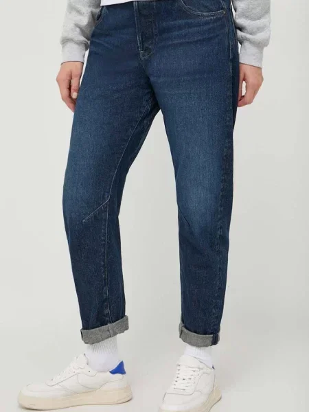Дънки G-Star Raw ARC 3D с висока талия тъмносиньо