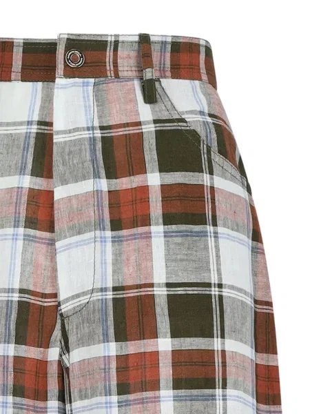 Spodnie palazzo Marbell w kratę białe