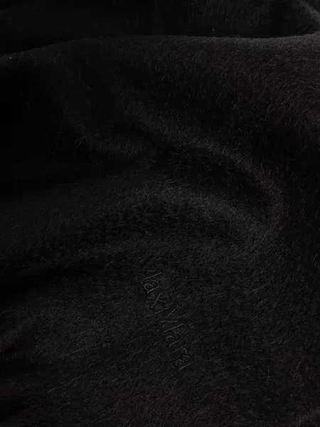 Fular Max Mara cu broderie de lână negru