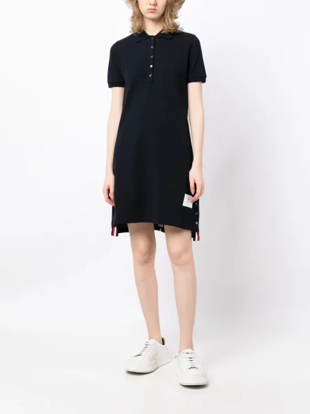 Pruhované oblekové šaty Thom Browne modré