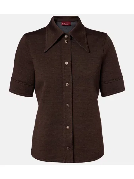 Cămașă Gucci de lână maro