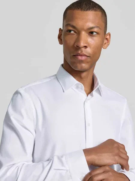 Super krój slim fit koszula biznesowa z kołnierzykiem kent Jake*s biała