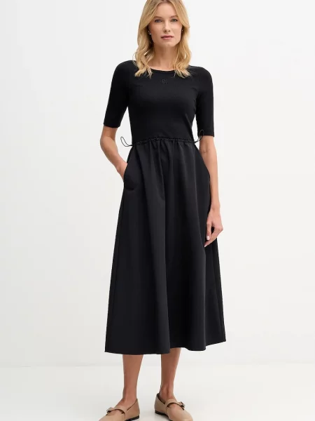Dkny rochie midi evazati negru