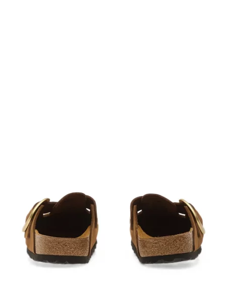 Papuci tip mules Birkenstock cu cataramă maro