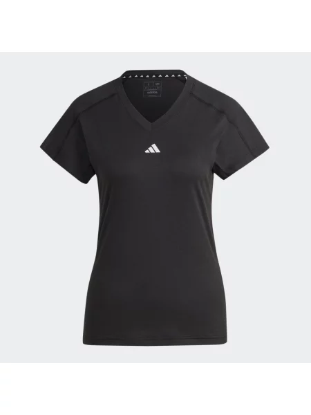Tričko AEROREADY Train Essentials Minimal Branding V-Neck černé