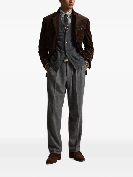Șosete Polo Ralph Lauren cu model herringbone cu broderie plasă albastru