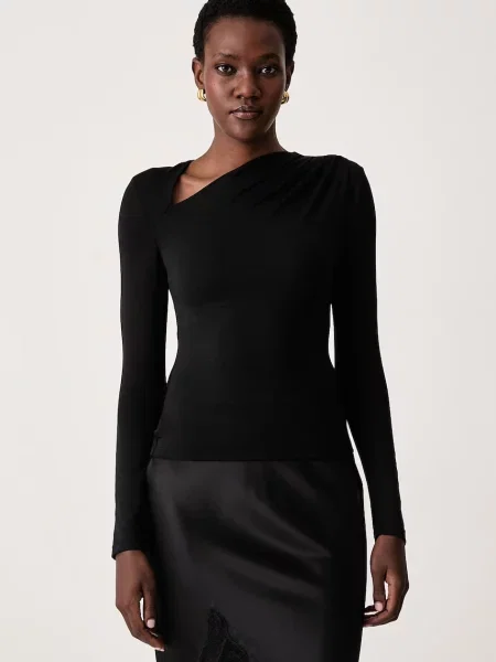 Sisley longsleeve z lyocellem czarna