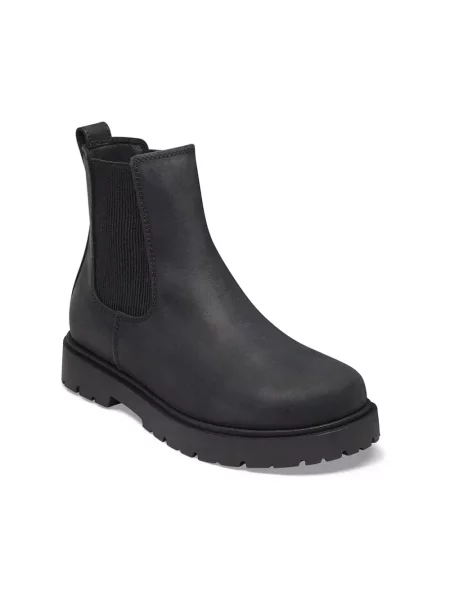 Botki Birkenstock skórzane wsuwane czarne