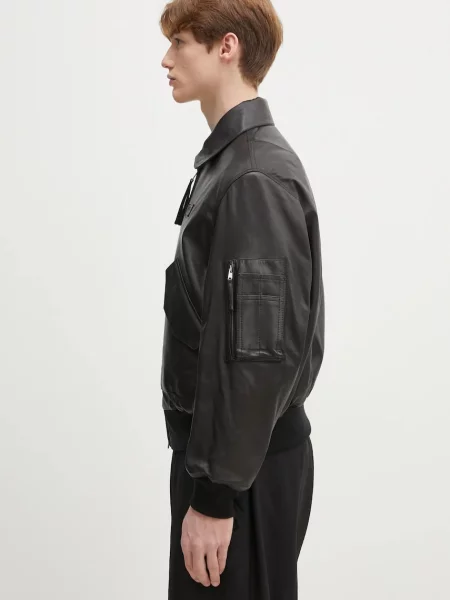 Kenzo geaca de piele de tranzitie negru