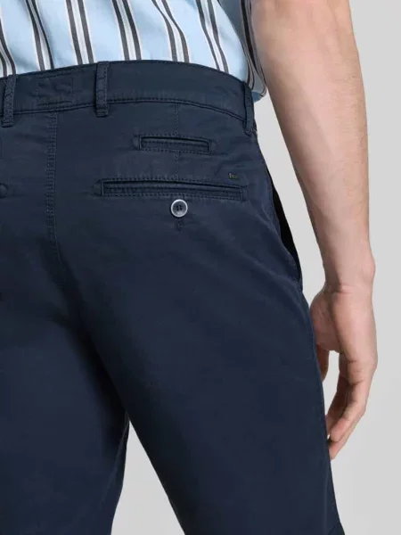 Szorty bermudy o kroju regular fit z czystego lnu model BALU' Brax granatowe