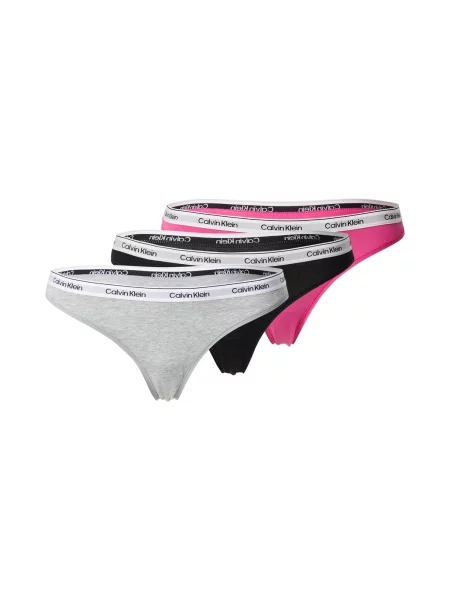 Calvin Klein Underwear Tangá sivá melírovaná / neónovo / čierna / biela fialová