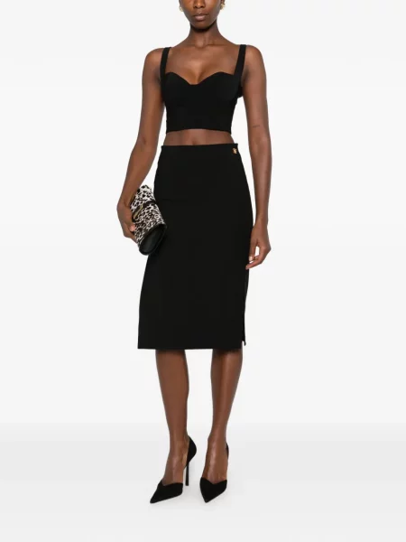 Fustă midi Elisabetta Franchi cu autograf negru