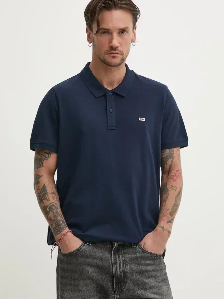 Tommy Jeans polo gładki granatowy
