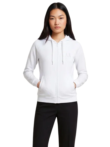 Bluza z kapturem Armani z kapturem biała