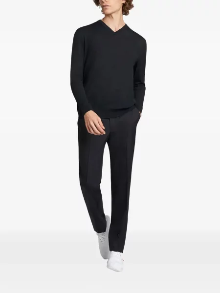 Cu centură pantaloni Kiton negru