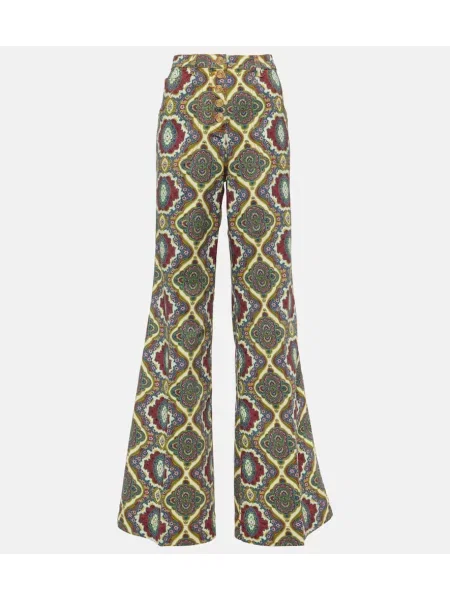 Blugi Etro cu talie înaltă cu imagine portocaliu