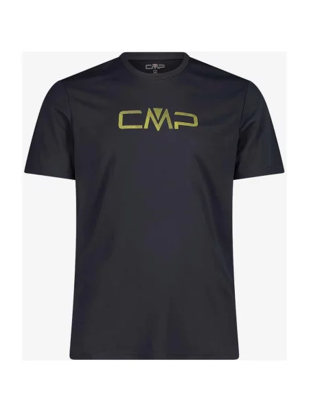 Koszulka CMP Logo Round Neck krótki rękaw neonowa żółta czarna