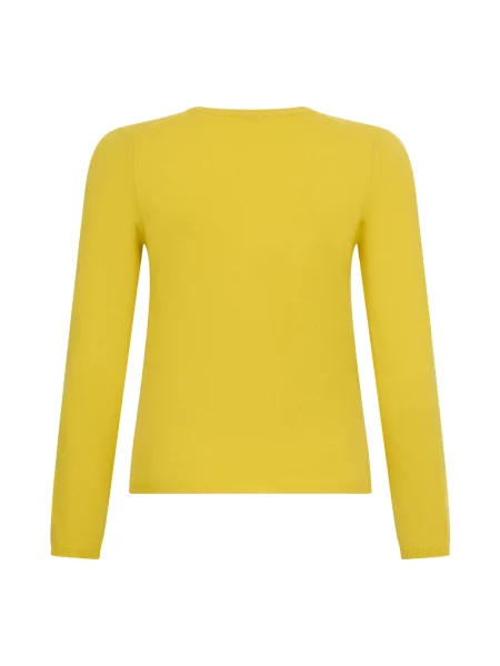 Sweter Malo z dekoltem w serek żółty