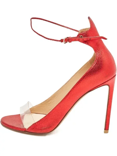 Pantofi cu toc Francesco Russo din piele roșu