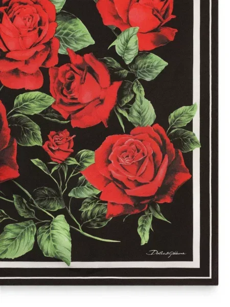 Fular Dolce & Gabbana de mătase cu imagine negru