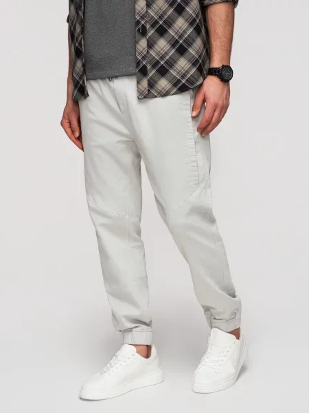 Pantaloni sport Ombre tricotate alb