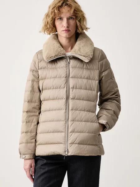 Calvin Klein geacă cu puf pentru femei bej