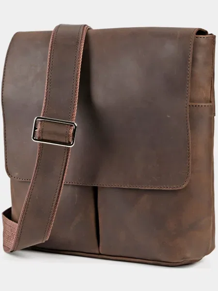 Кожаная сумка через плечо Shvigel коричневая