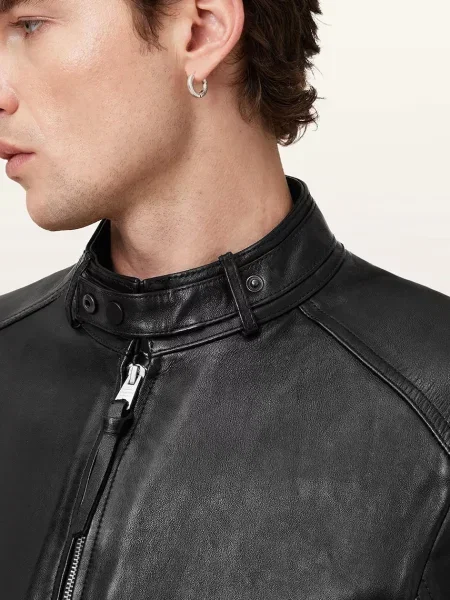 Кожаная куртка Allsaints черная