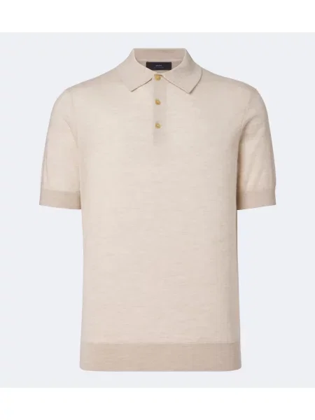 Tricou polo Arch4 din cașmir bej